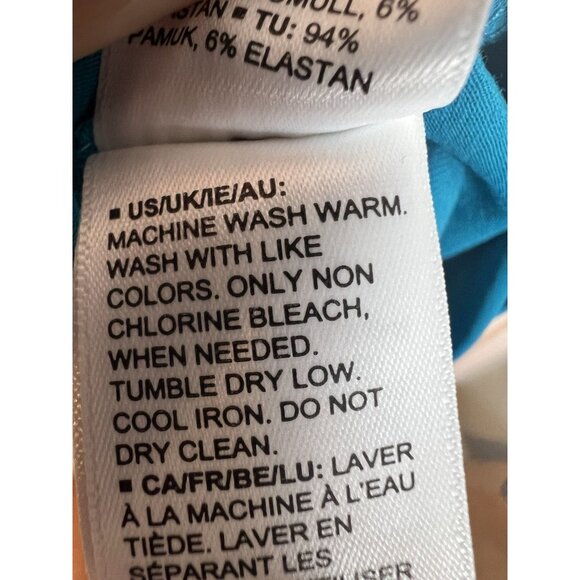 Terea By Andrea Pitter Primrose Knotted Front Top Small Blue Long Sleeves NWT - Picture 9 of 9